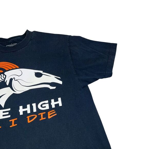 Denver Broncos Mile High Til I Die T-Shirt Size Large State of Mind Short Sleeve - Picture 2 of 7